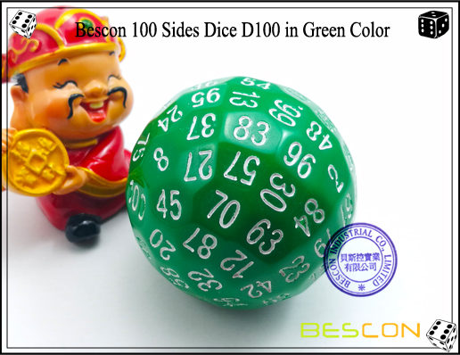 Bescon 100 Cides Dice D100 en Couleur Verte-1 Bescon 100 Sides Dice D100 in Green Color-1