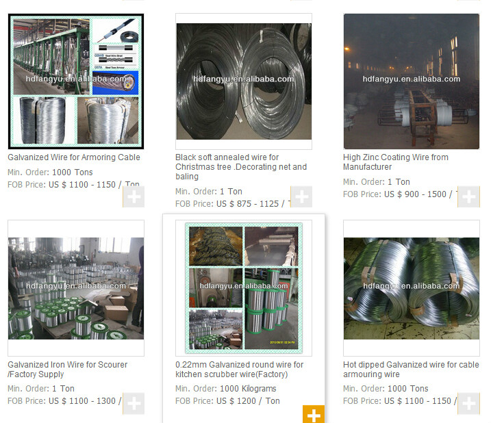 Lista de precios de alambre galvanizado por inmersión en caliente para cable Price list of Hot dipped Galvanized wire for cable