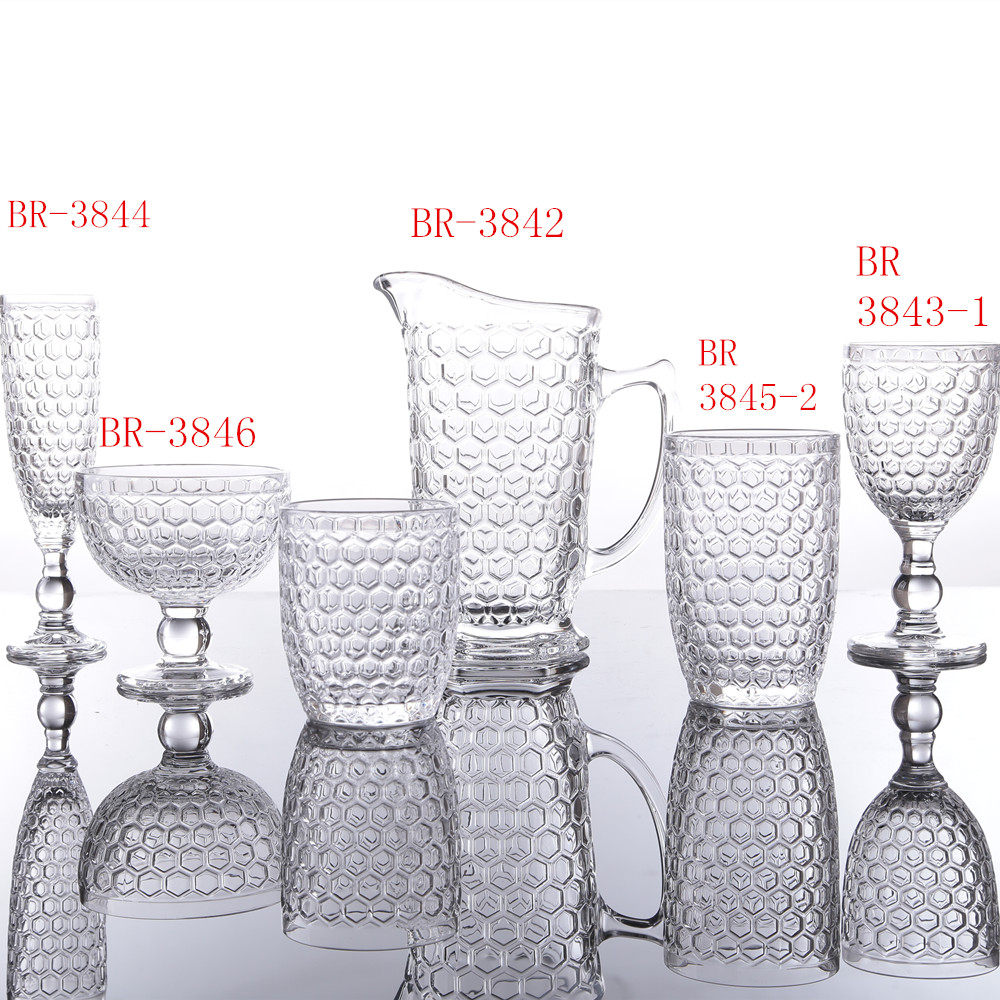 Conjuntos de copo de vidro da série clássica do favo de mel Classic Honeycomb Series Glass Cup Sets