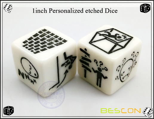 1inch Personalized etched Dice 1inch Personalized etched Dice