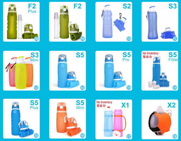 silicone water bottles