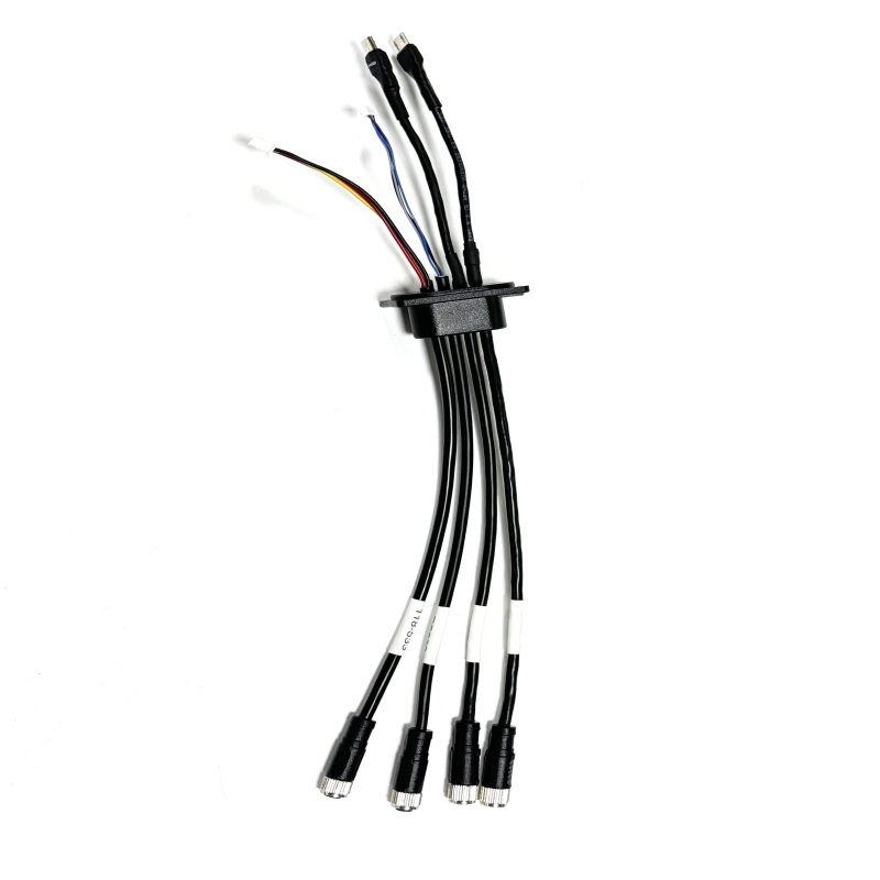Panel Mount Feed-Through Multi-Port Cable Assembly with Micro USB RS232 RS485 Connectors Panel Mount Feed-Through Multi-Port Cable Assembly with Micro USB RS232 RS485 Connectors