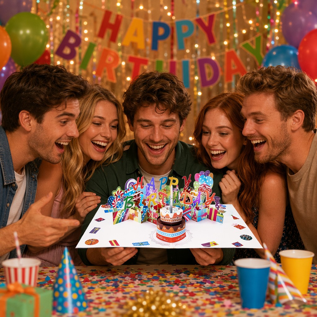 Birthday blow out pop up card Birthday blow out pop up card