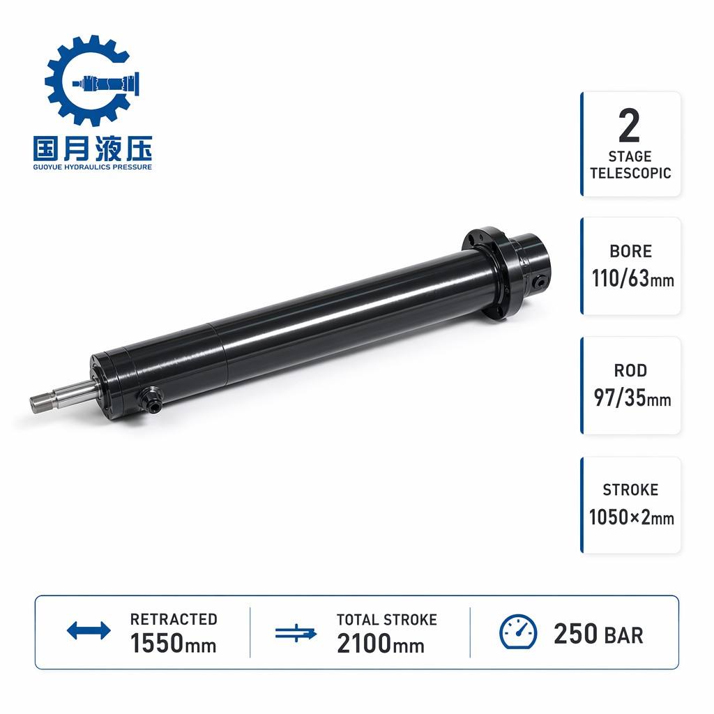 Machine tool industry multi-stage oil cylinder 110-97-1050/1550 63-35-1050/1550 Machine tool industry multi-stage oil cylinder 110-97-1050/1550 63-35-1050/1550