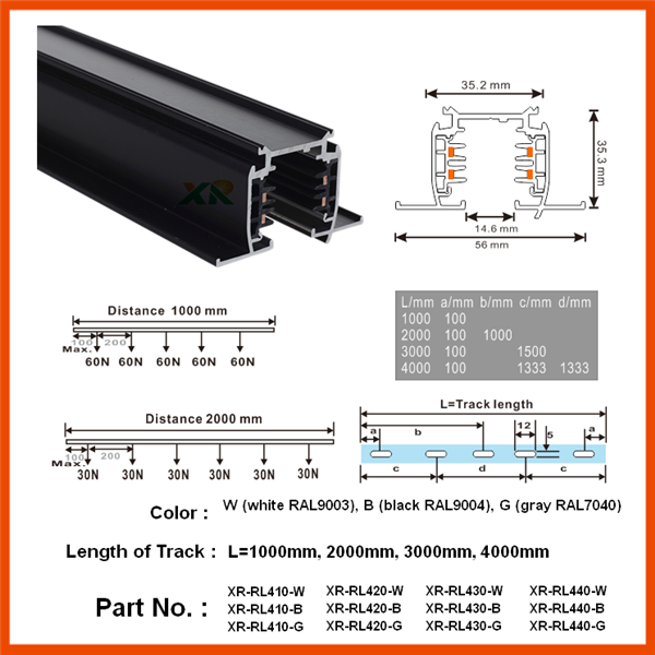 Recessed 3 Circuit Track System