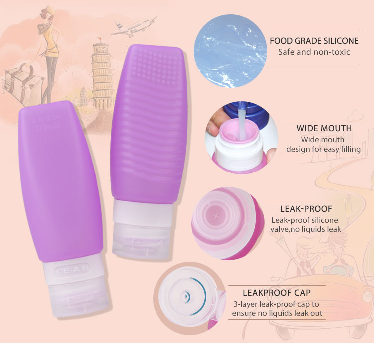 Nachfüllbares Silikon-Reisetubus Refillable Silicone Travel Tube