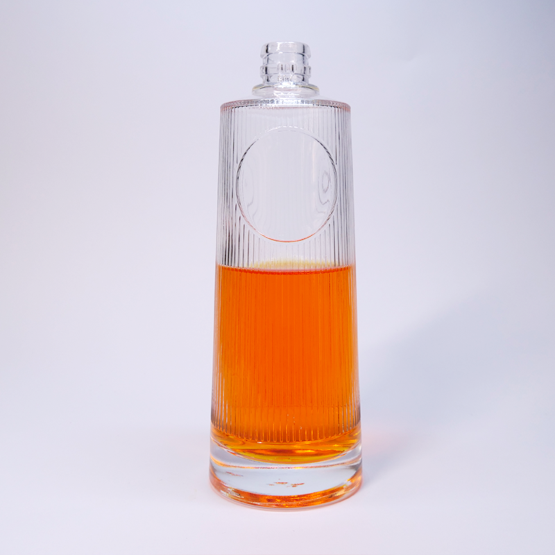 Striped Surface Transparent vodka Gin Tequila glass bottle Striped Surface Transparent vodka Gin Tequila glass bottle