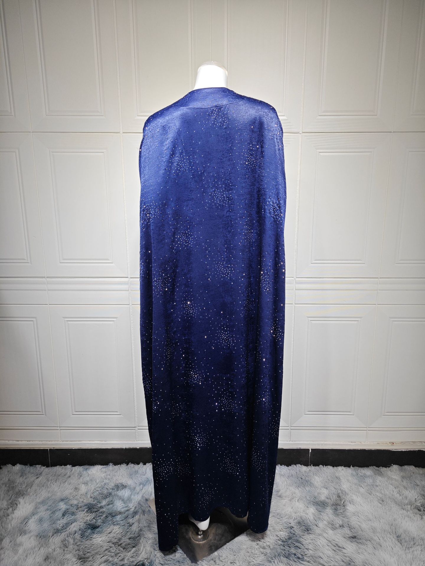 Hot-fix Rhinestone Abaya Shiny Kaftan Dress MQ180 (2) Hot-fix Rhinestone Abaya Shiny Kaftan Dress MQ180 (2)