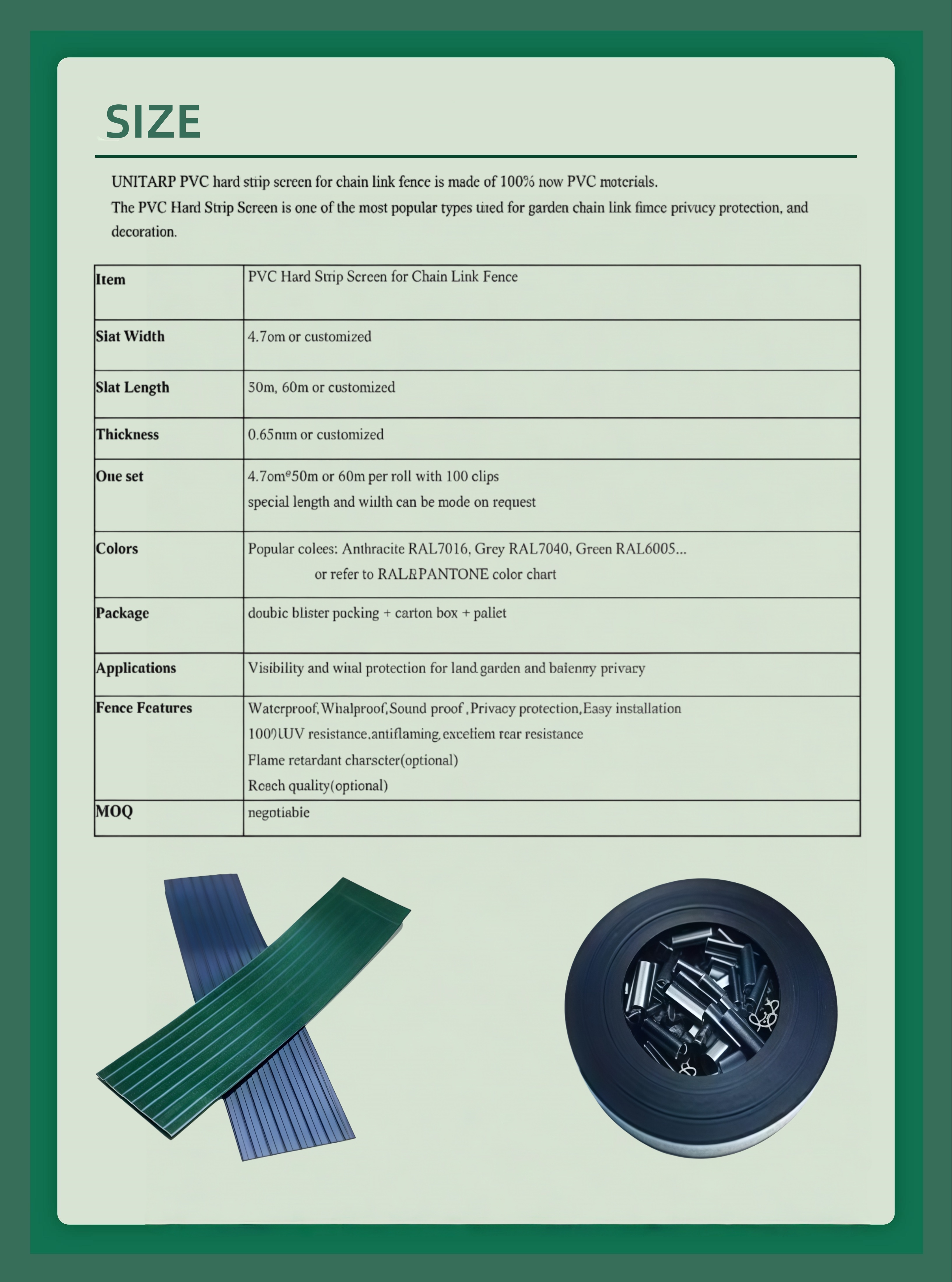 Privacy Perimeter Fence SIZE Privacy Perimeter Fence SIZE