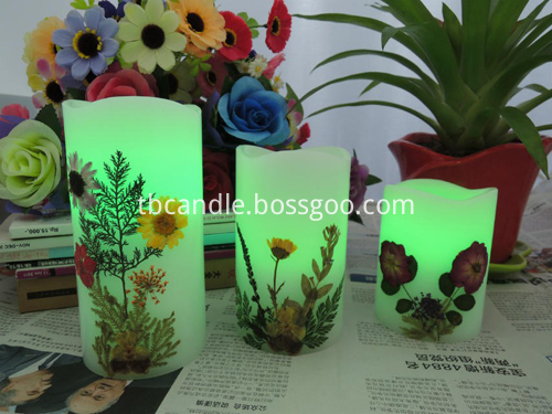 dry flower decoration flameless lED candle