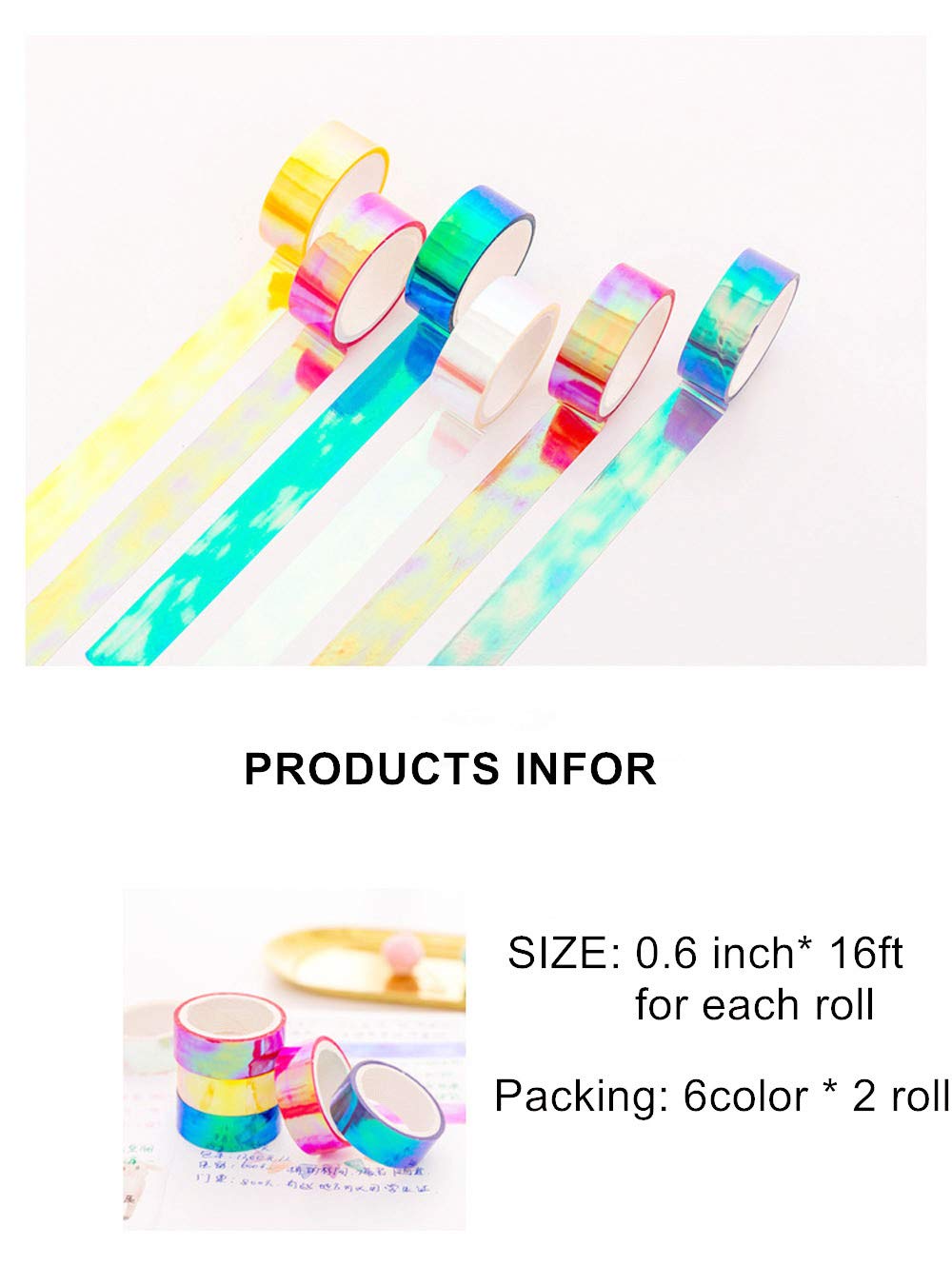 Holographic Rainbow Colored Masking Tape 2 Holographic Rainbow Colored Masking Tape 2