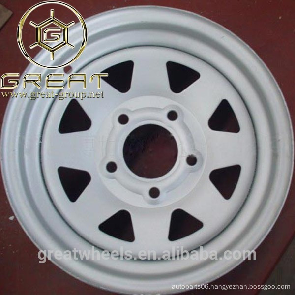 White Painting Steel Wheel 5x114 3 Trailer Rim China Manufacturer