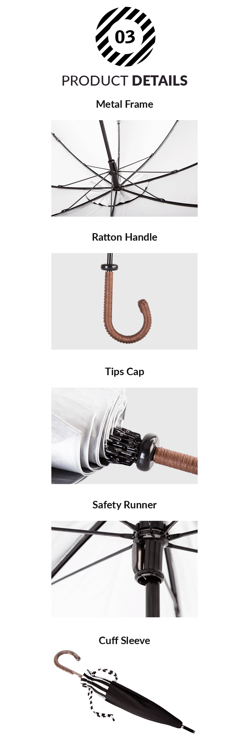 parapluie pliant avec poignée incurvée folding umbrella with curved handle