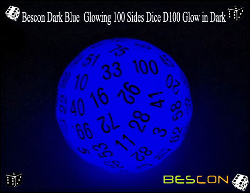 Bescon azul oscuro que brilla 100 lados Dados D100 que brilla en oscuro-2 Bescon Dark Blue Glowing 100 Sides Dice D100 Glow in Dark-2