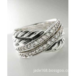 David Yurman Jewelry Pave Diamond Crossover Ring Bossgoo Com