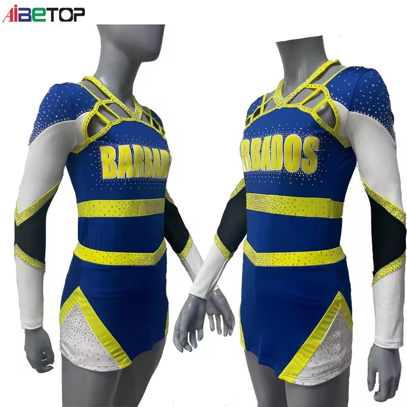 Custom All Star Cheerleading Uniforms Blue White Long Sleeve Cheerleading Uniforms5 Custom All Star Cheerleading Uniforms Blue White Long Sleeve Cheerleading Uniforms5
