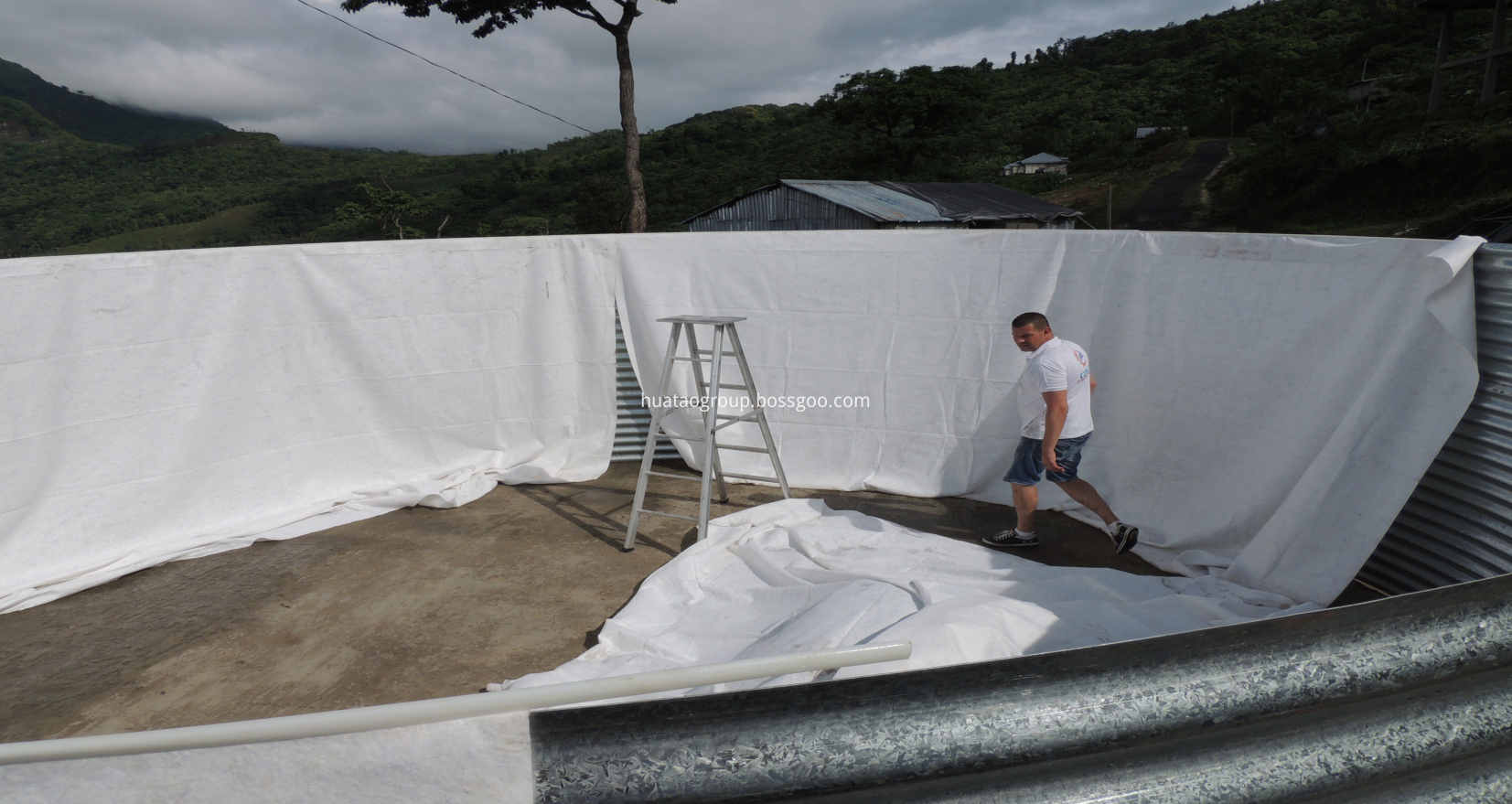 usando geotextil using geotextile