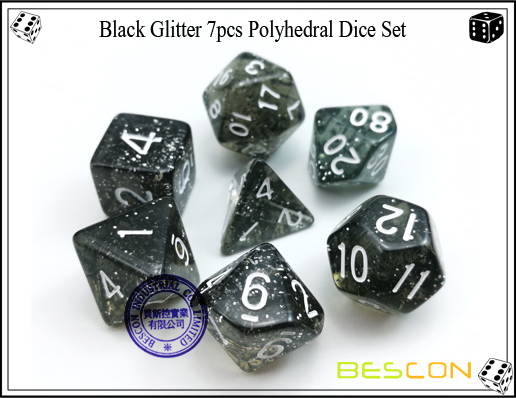 Ensemble de dés multicolores 7pcs multicolores Ensemble de dés multicolores-19 Assorted Colored Glitter 7pcs Polyhedral Dice Set-19