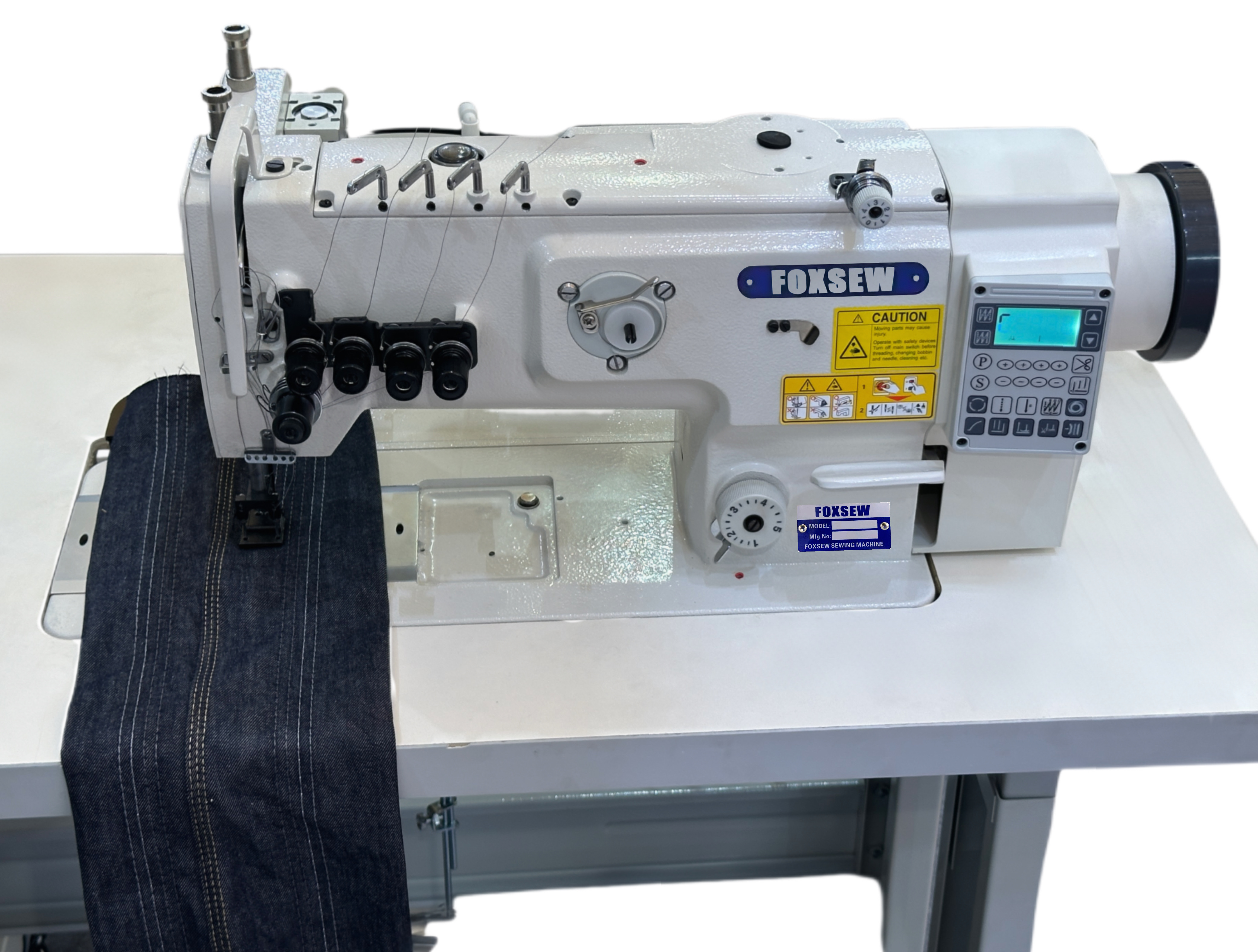 Heavy Duty 4-Needle Lockstitch Sewing Machine with Puller FOXSEW FX-1504N -3 Heavy Duty 4-Needle Lockstitch Sewing Machine with Puller FOXSEW FX-1504N -3