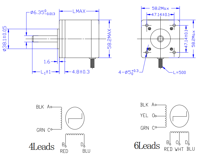 8 leads nema 23 stepper motors / uni polar bipolar stepper motors