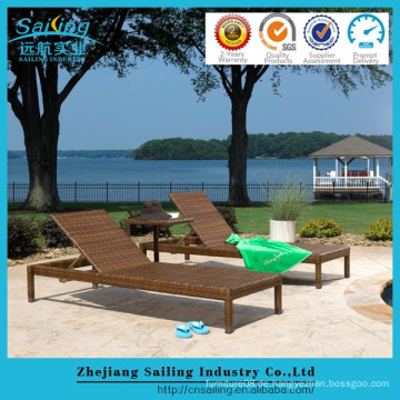 China Outdoor Wicker Betten Braun Cane Luxus Rattan Sun Lounger