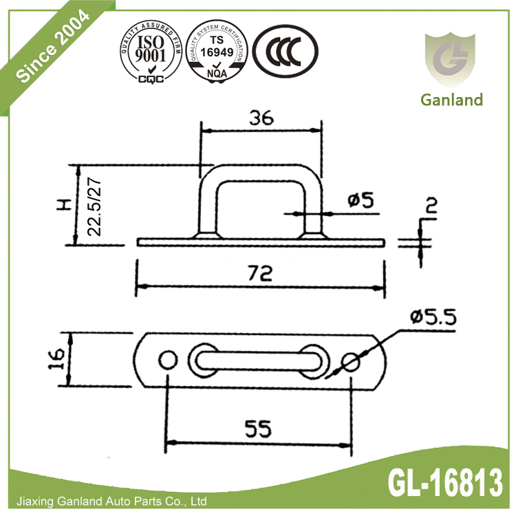 Gate Staple Catch on Plate GL-16813 