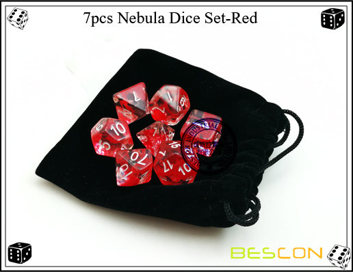 7pcs Nebula Dice Set-Red-2 7pcs Nebula Dice Set-Red-2