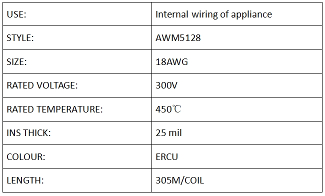 Mica wrapped wire AWM5128 18# ERCU Mica wrapped wire AWM5128 18# ERCU