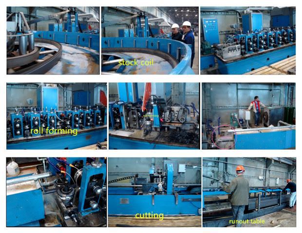 Arbeitsfluss des Kohlenstoffstahlrohrs, das Maschine bildet working flow of carbon steel pipe making machine
