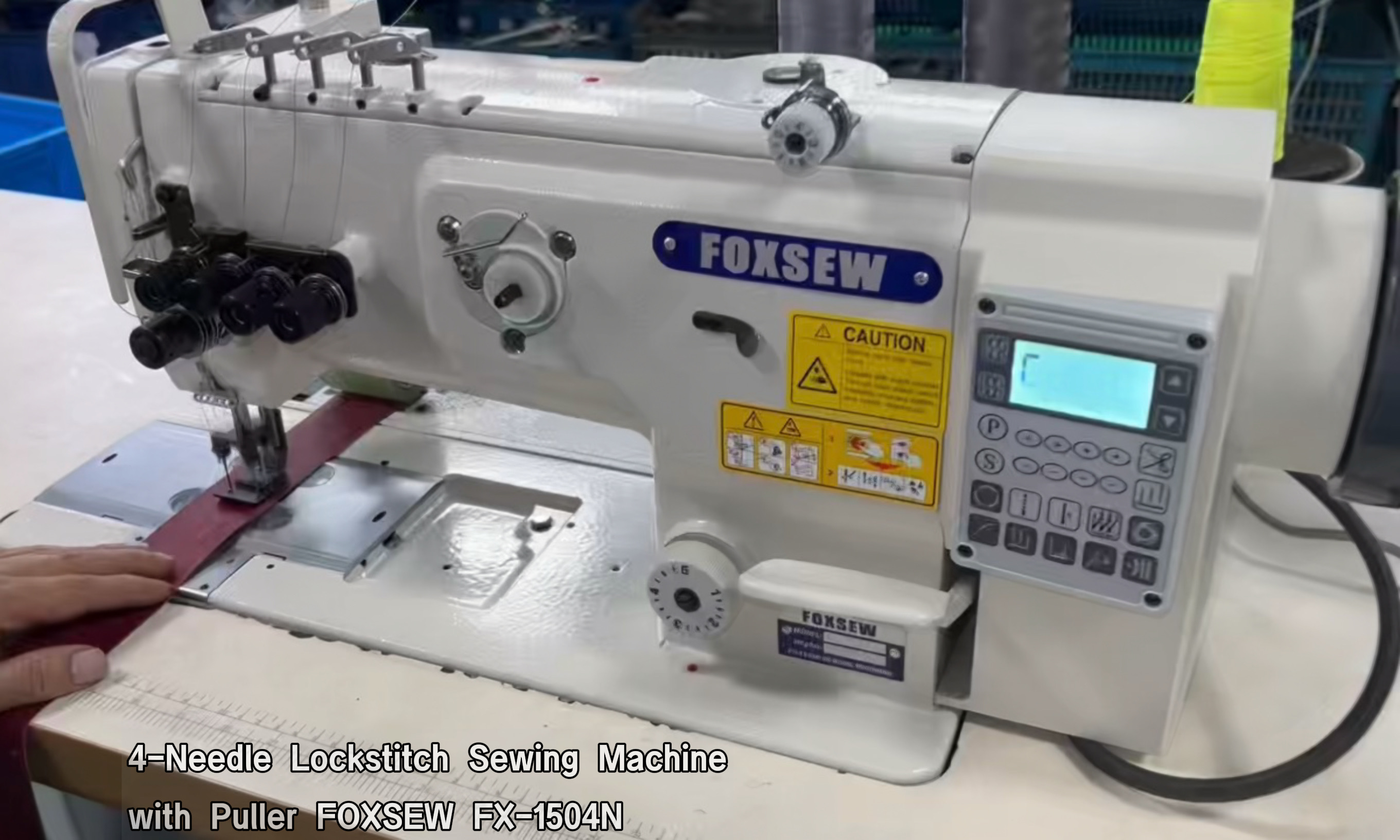 Heavy Duty 4-Needle Lockstitch Sewing Machine with Puller FOXSEW FX-1504N -4 Heavy Duty 4-Needle Lockstitch Sewing Machine with Puller FOXSEW FX-1504N -4