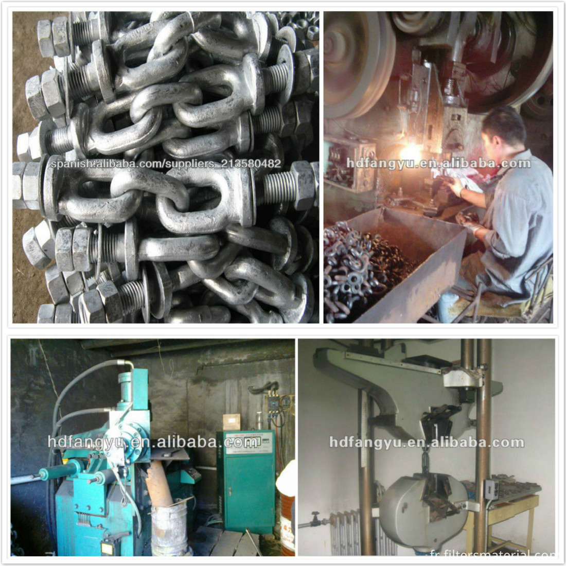 Boulons à oeil en acier forgé Galvanzied Hot Nut Hot Dip Galvanzied Steel Forged Shoulder Nut Eye Bolts
