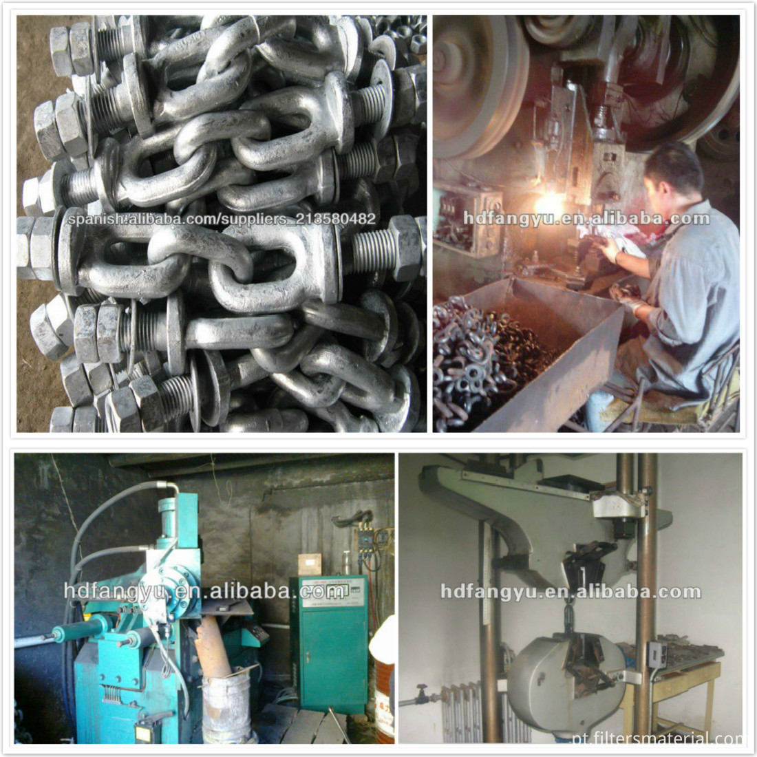 O aço quente do mergulho Galvanzied forjou os parafusos de olho da porca do ombro Hot Dip Galvanzied Steel Forged Shoulder Nut Eye Bolts