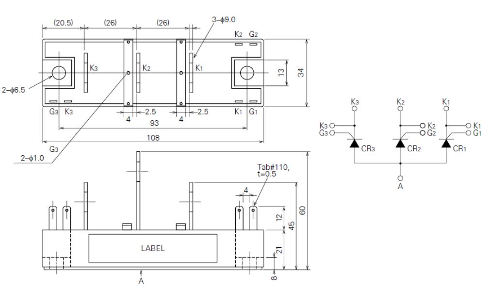 thyristor module Outline Drawing thyristor module Outline Drawing