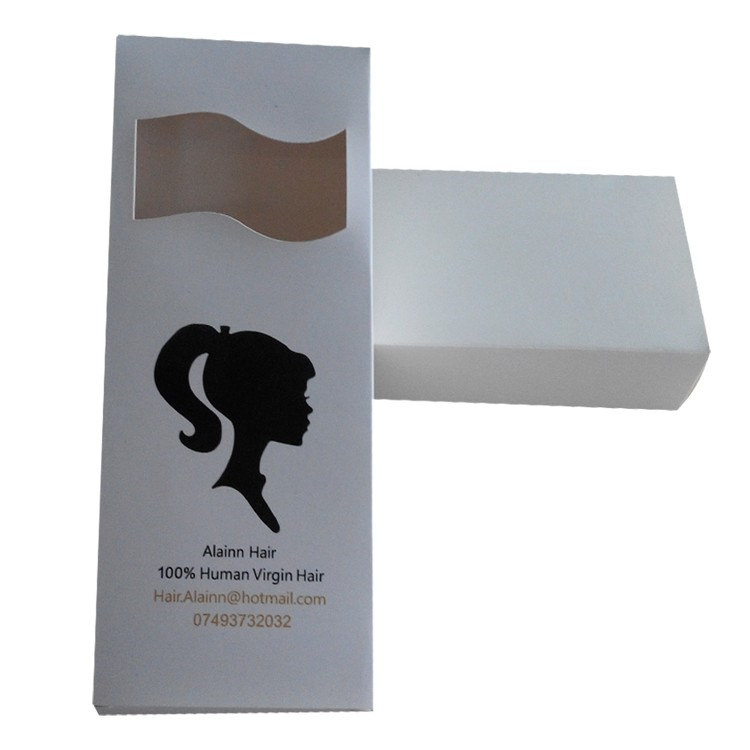 Kotak Pembungkusan Rambut Kertas Putih Custom Custom White Paper Hair Packaging Boxes