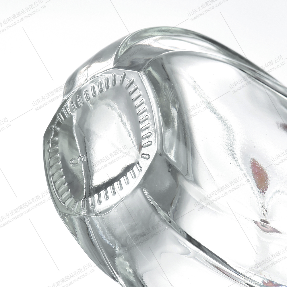 Flat Crystal White Glass Bottle Flat Crystal White Glass Bottle