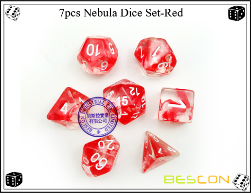 7pcs Nebula Dice Set-Red-3 7pcs Nebula Dice Set-Red-3