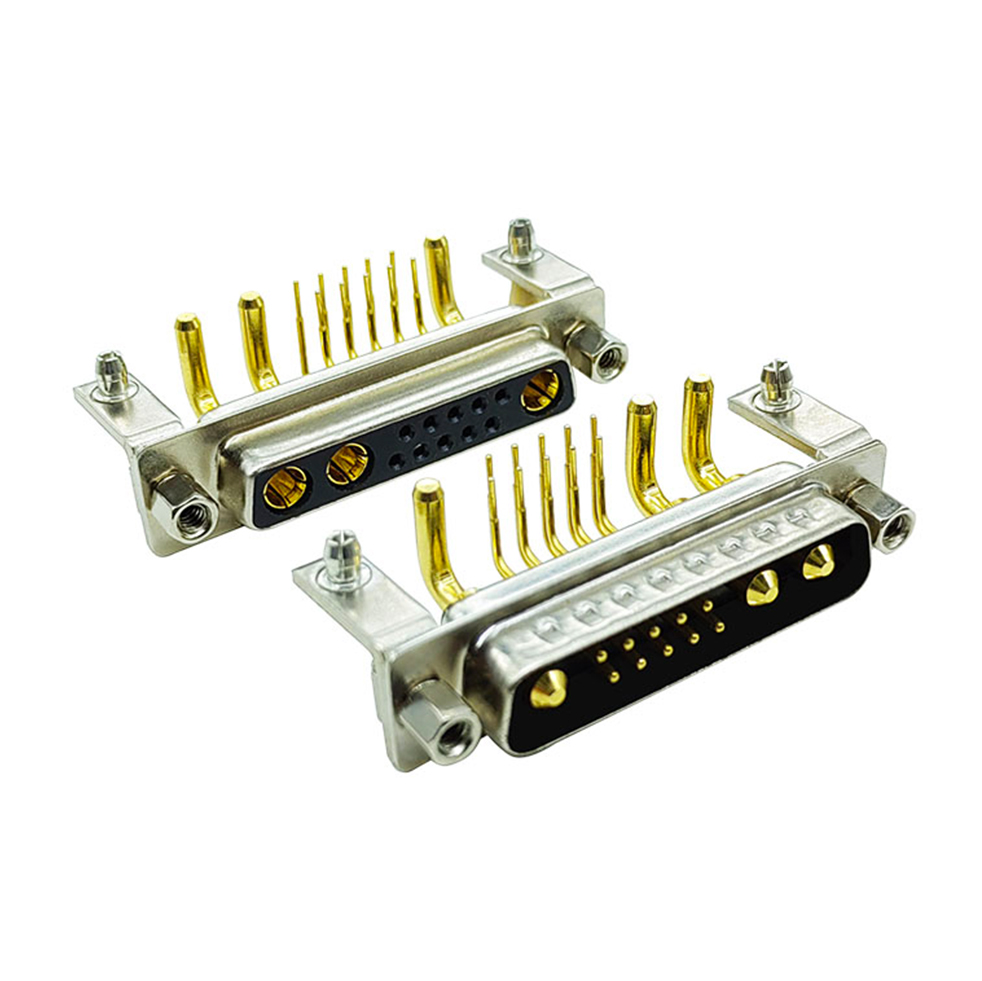 Curved plug 13W3 male connector Curved plug 13W3 male connector