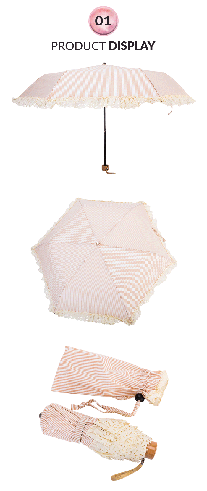 Parapluie Pliable Lacé Laced Foldable Umbrella