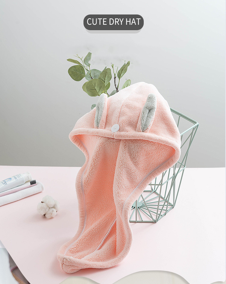 Gorro de ducha de toalla de secador de cabello coral grueso Thickened coral hair dryer towel shower cap