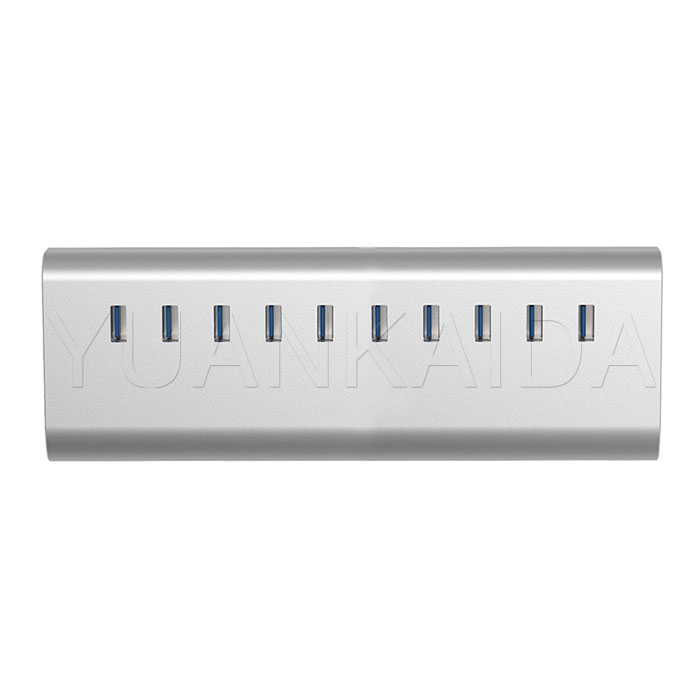 Aluminum 10 Port Super Speed USB 3.0 Hub