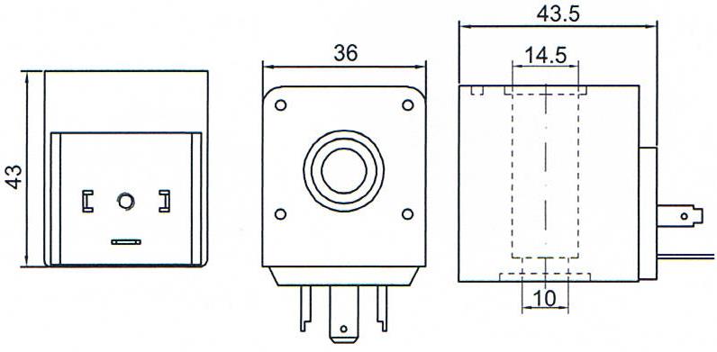 Dimensión total de los accesorios de la válvula de drenaje automática TM30 Bobinas magnéticas eléctricas Overall dimension of TM30 Automatic Drain Valve Accessories Electric Magnetic Coils