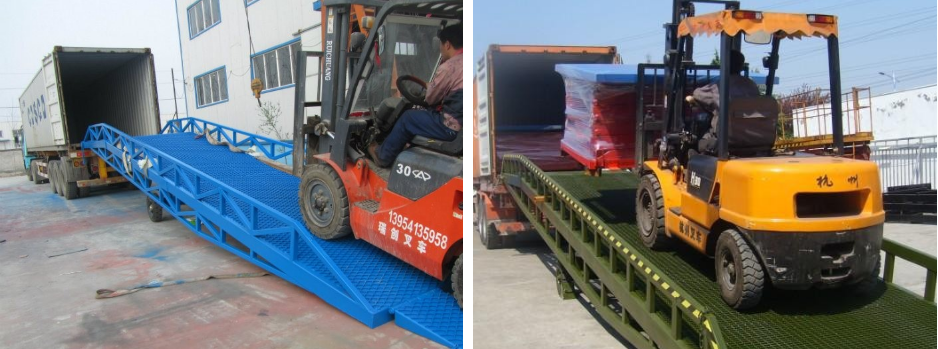 Rampa de carga de muelle de contenedor hidráulico móvil ajustable Adjustable Mobile Hydraulic Container Dock Loading Ramp