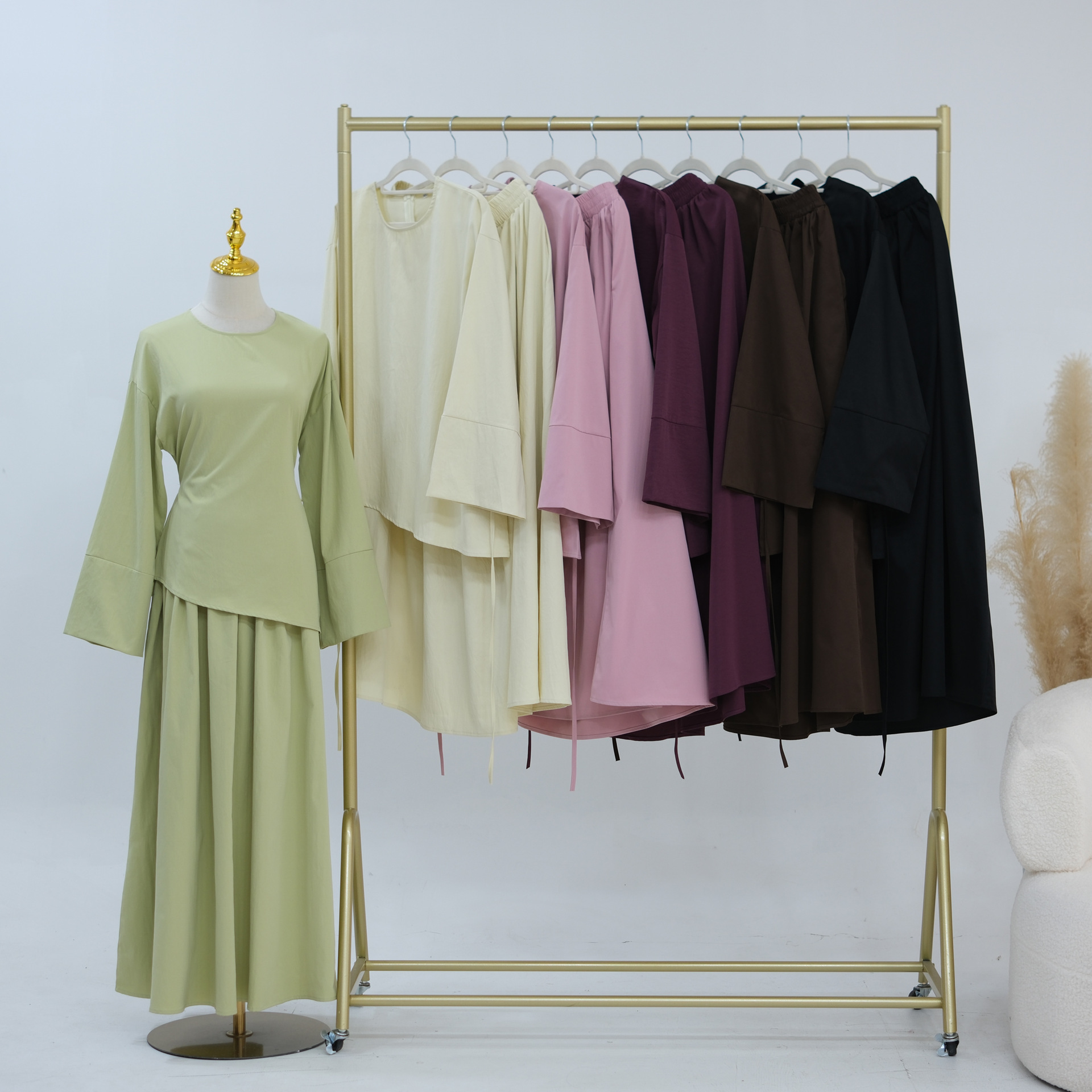 Bell Sleeve Back-Tie Top & Maxi Skirt Set Back Tie Top and Maxi Skirt Set for Women