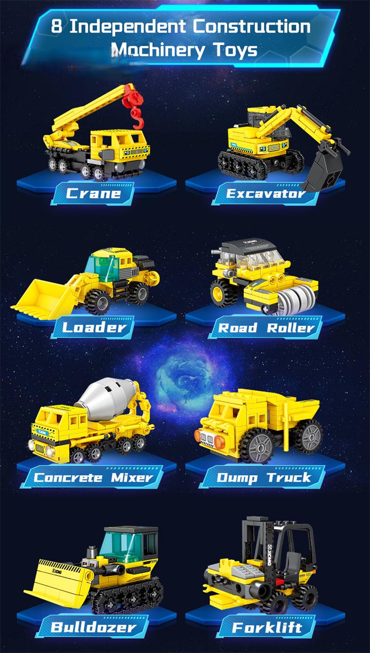 XCMG Engineering Equipment 8in1 Bricks Toy XCMG Engineering Equipment 8in1 Bricks Toy
