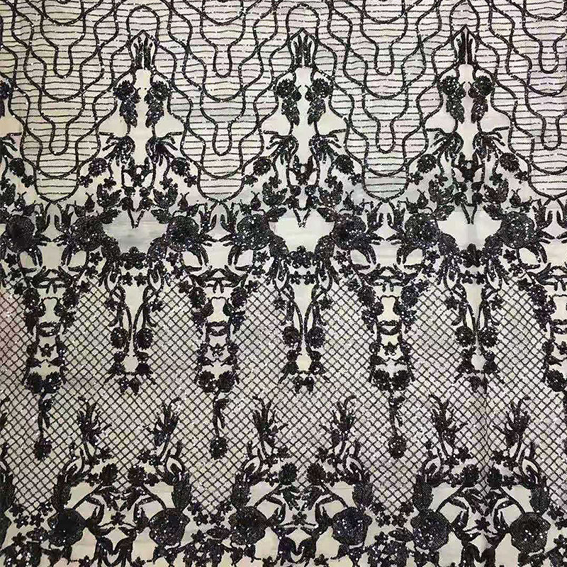 Кружевная ткань с металлической блестящей сеткой и вышивкой Metallic Glitter Mesh Embroidery Lace Fabric
