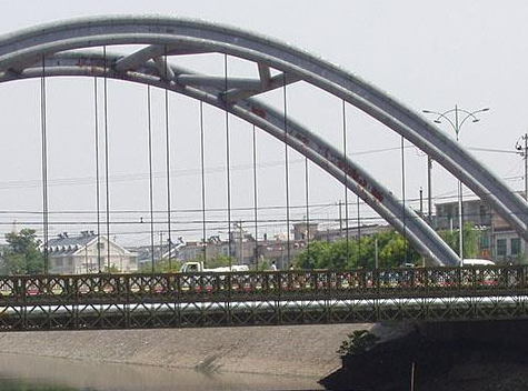 Steel structure overpass bridge
