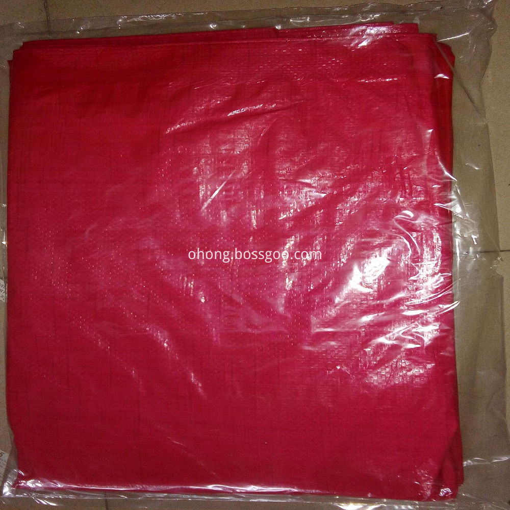Red PE Tarpaulin Packed in Polybag