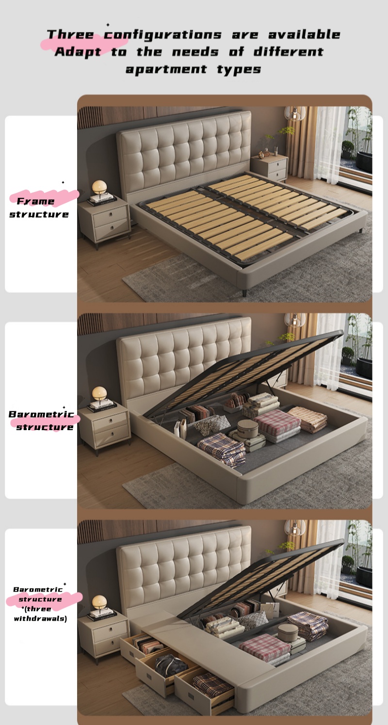 Cream white leather bed (13) Cream white leather bed (13)