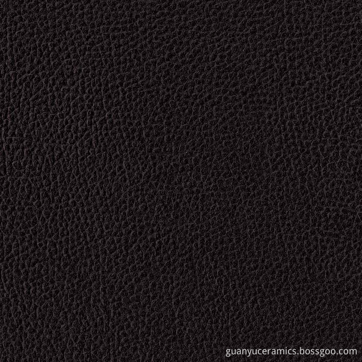 Black Leather Glazed Surface Porcelain Tile