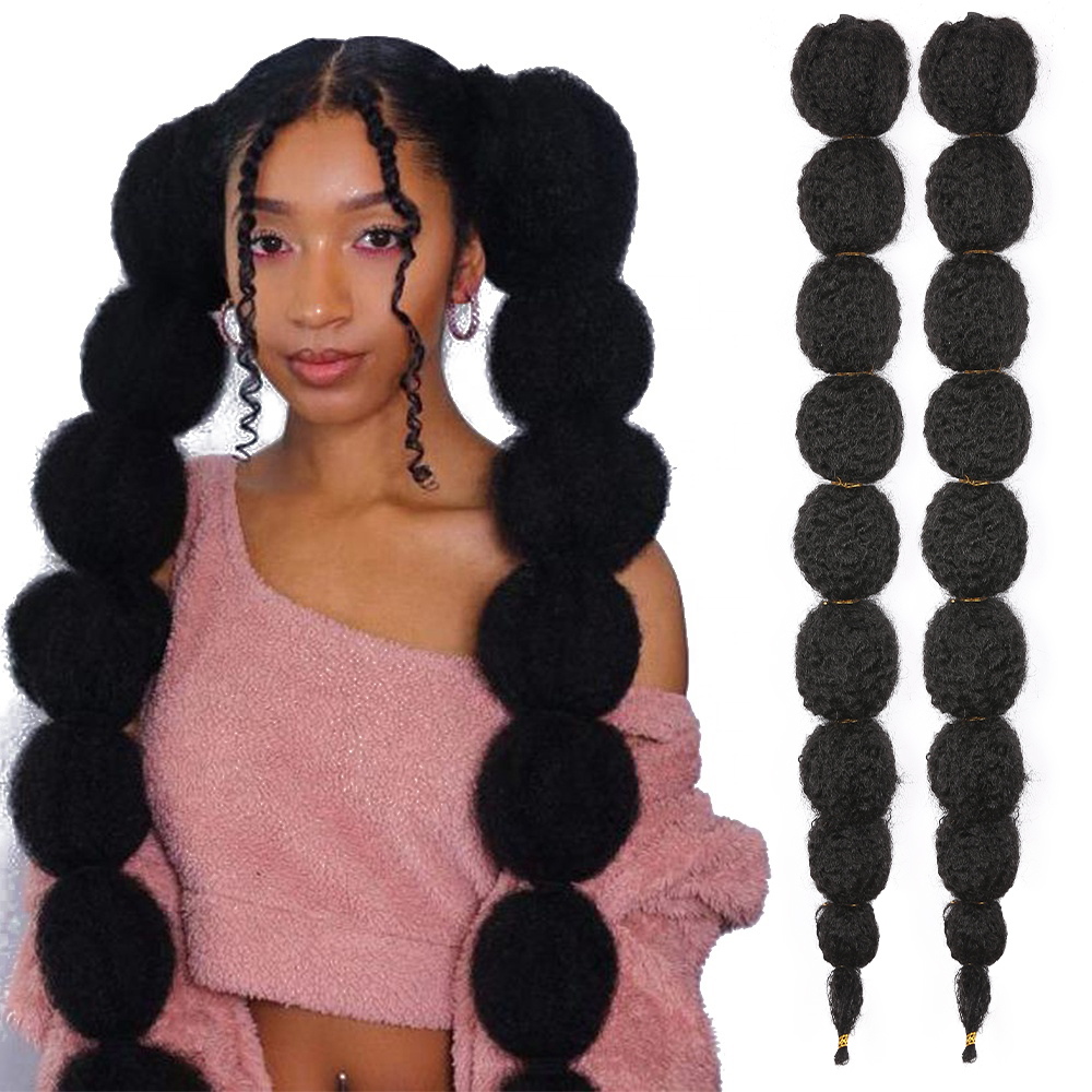 Lantern Bubble Curly Straight Pigtail Ponytail